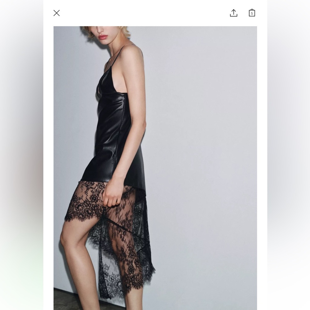 Zara 100% leather dress